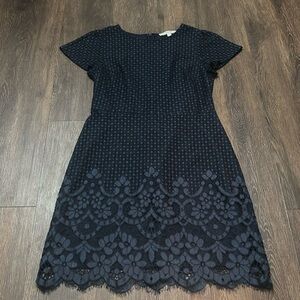Loft Navy Blue Lace Dress
